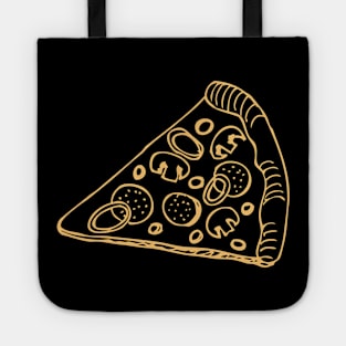 Mushroom Pepperoni Pizza Outline Tote