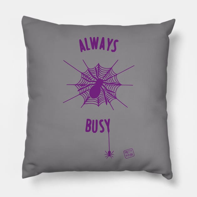 Always Busy Spider Web Pillow by prettyinpunk