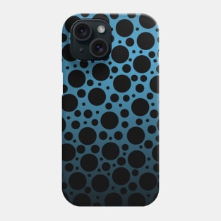 Random Polka Dots - Blue to Black Gradient Phone Case