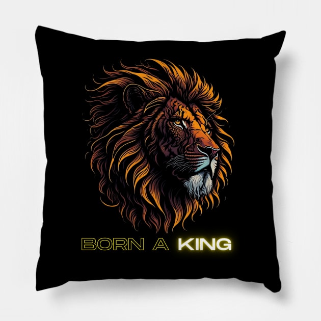 Lion Born A King Pillow by Trip Tank