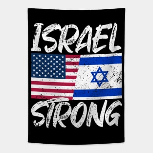 Israel Strong Israeli American Flag Tapestry