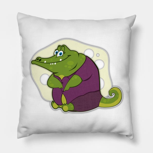 Just a Cute Oversize Croc White Pillow by Dmytro