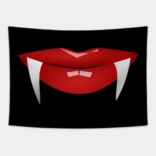 Vampire Lips with Fangs Tapestry