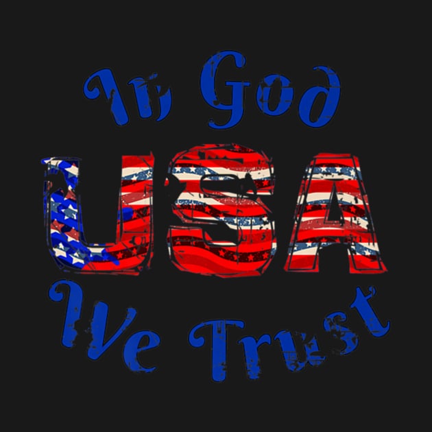 In God We Trust Patriot With Red White And Blue Distressed by Macy XenomorphQueen