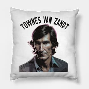 Townes Van Zandt vintage Pillow