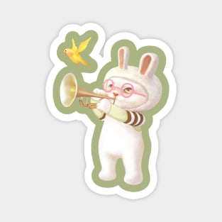 Bunny with Trumpet Magnet