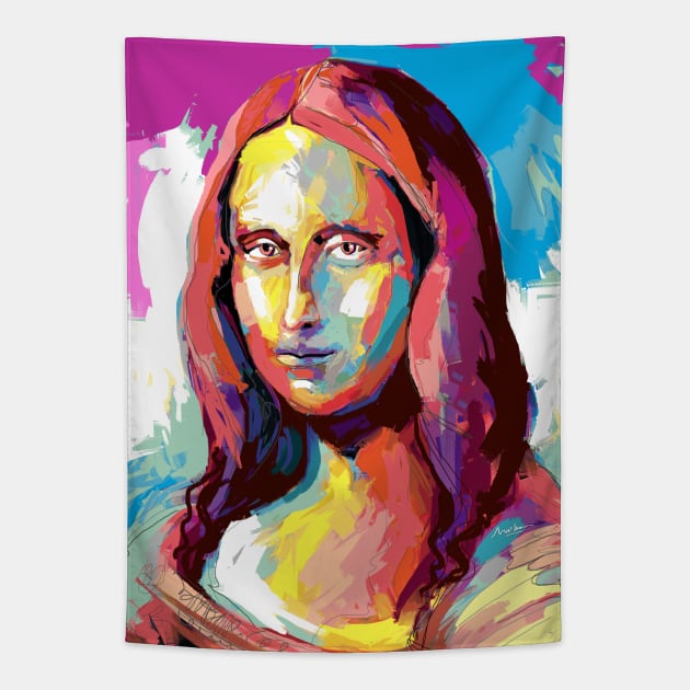 mona lisa Tapestry by mailsoncello