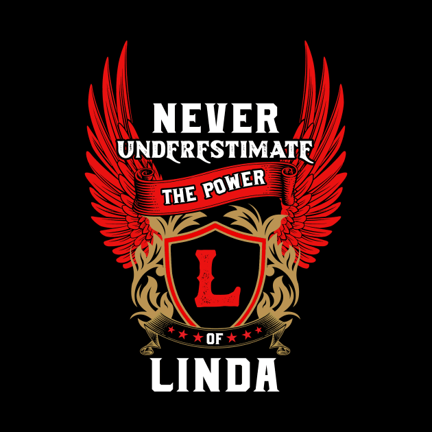 Never Underestimate The Power Linda - Linda First Name Tshirt Funny Gifts by dmitriytewzir