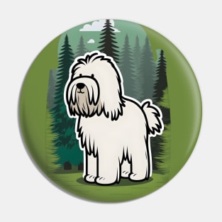 Cute Briard Dog Illustration - Funny Dog Cartoon Pin