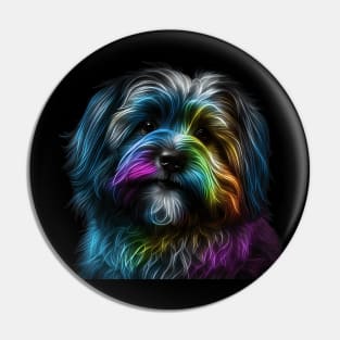 Neon Havanese Dog Pin