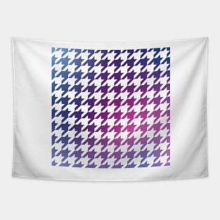 Houndstooth Pattern in Cool Blue Purple and Pink Gradient Tapestry