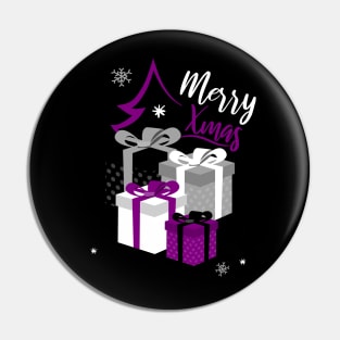 Asexual Presents - Merry Christmas Pin