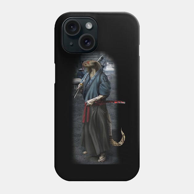 Exclusive Hand Drawn Samurai Snake | Samurai Collection Item-11 (Snake) | by Rendigart Studio Phone Case by Rendigart