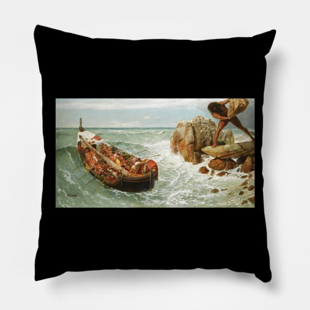 The Odyssey Homer Illustration Pillow by buythebook86