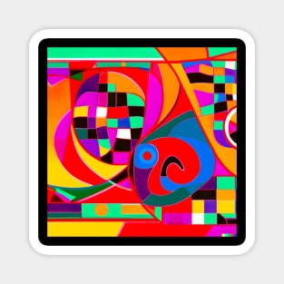 Abstract colourful design psychedelic Magnet