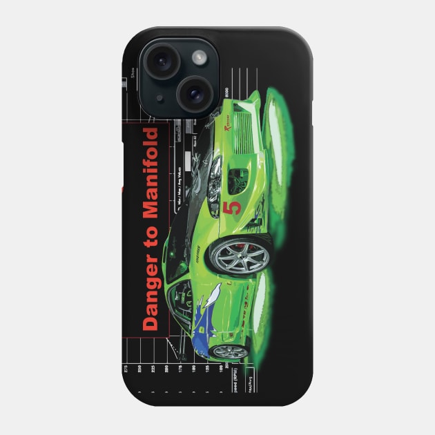 The Fast and Furious Eclipse kawasaki Green - Warning Danger to Manifold Race Phone Case by cowtown_cowboy