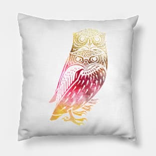 Owl Twins in Sunset Pillow