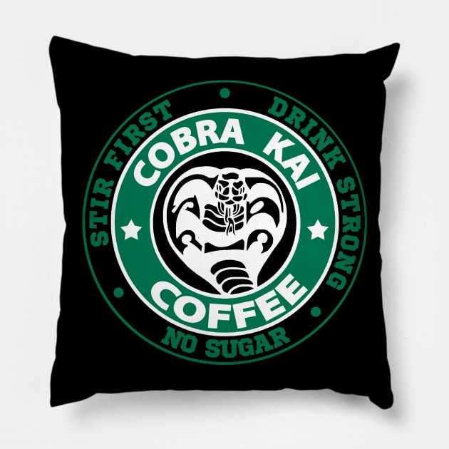 Cobra Kai Coffee Pillow by Digitalscribbles