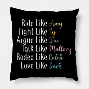 Ride like Amy - white Pillow