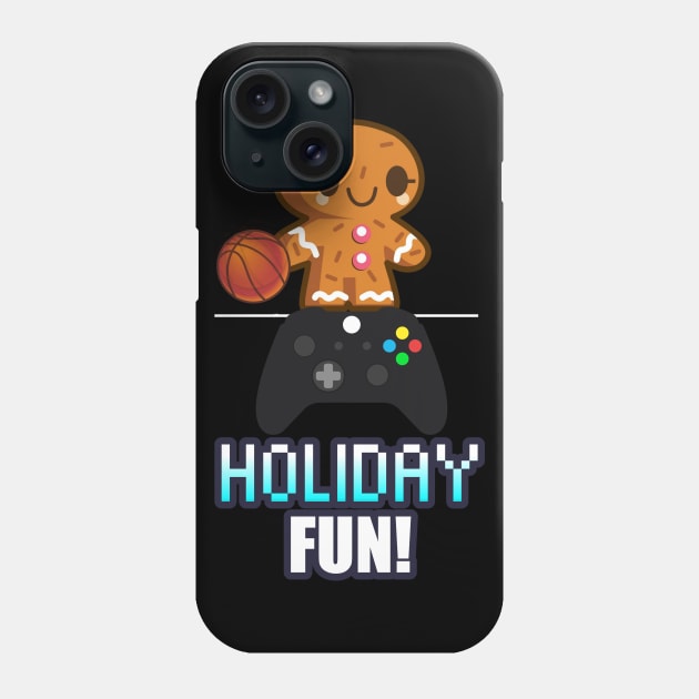 Holiday Fun - Cute Gingerbread Gamer - Graphic Novelty Gift - Holiday Saying Text Design Typographic Quote Phone Case by MaystarUniverse