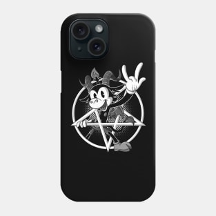 Blackcraft Baphomet retro Cartoon Devil Horns sign 666% from Hell Phone Case