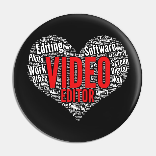 Video editor Heart Shape Word Cloud Design print Pin by theodoros20