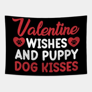 Valentine Wishes and Puppy Dog Kisses, Valentine Day Tapestry