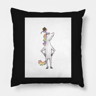 Unicorn with Cake - Happy Birthday Pillow