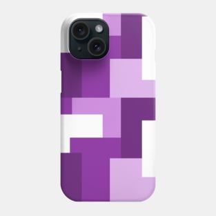 Purple abstract squares tiles pattern Phone Case