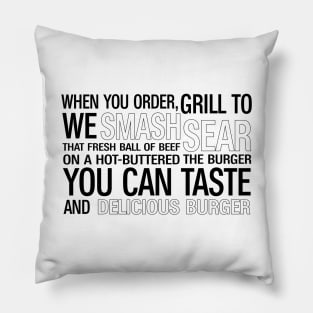 You can taste and delicious burger Pillow