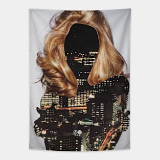 Silhouette City Night Tapestry