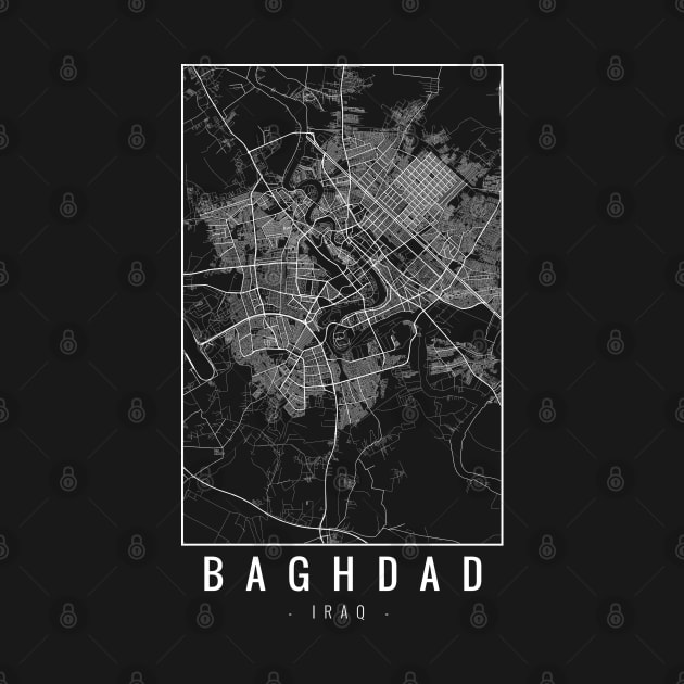 Baghdad Iraq Minimalist Map by Mapagram