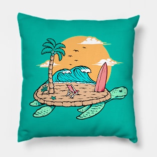 Awesome Summer Sea Turtle Beach Island Pillow