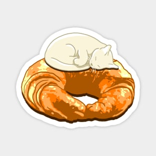 Croissant Snow Cat Magnet