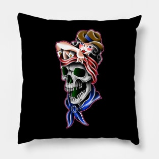 Cowgirl flashing death Pillow