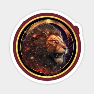 Mystic Universe Space Lion Leo Zodiac Sign Magnet