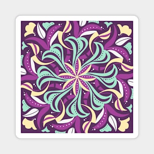 Purple flower mandala Magnet