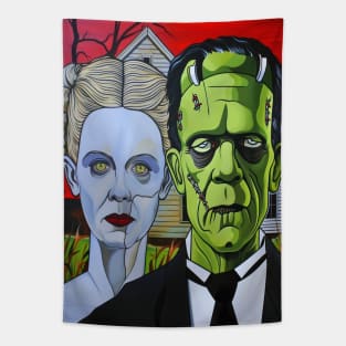 Mr & Mrs Frankenstein Gothic Tapestry