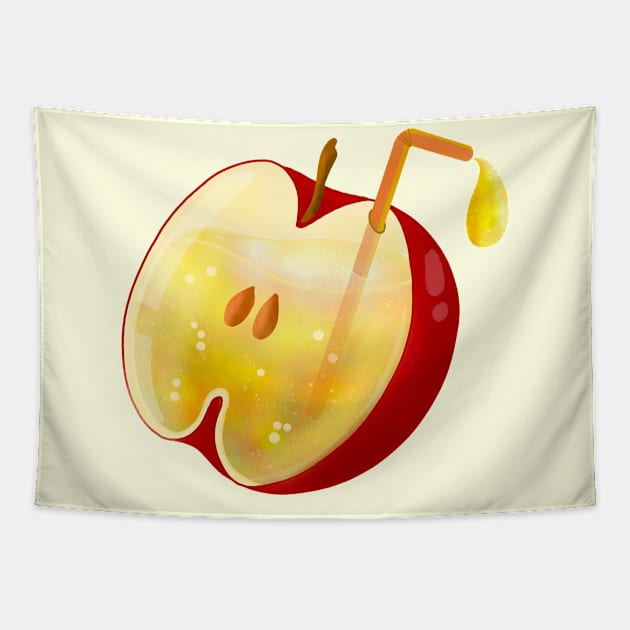 Cute Apple Juice Tapestry by Kimprut