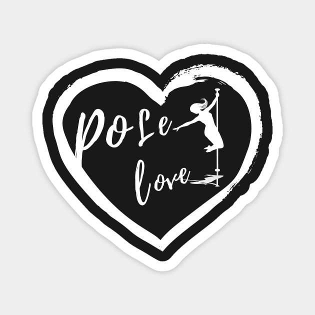 Pole Love - Pole Dance Design Magnet by Liniskop