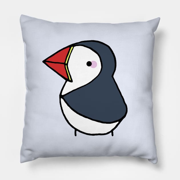 Happy Little Puffin Pillow by staceyromanart