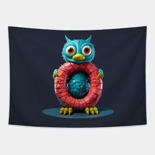 Cute Monster for Kids Alphabet Letter O Funny Back to School Tapestry