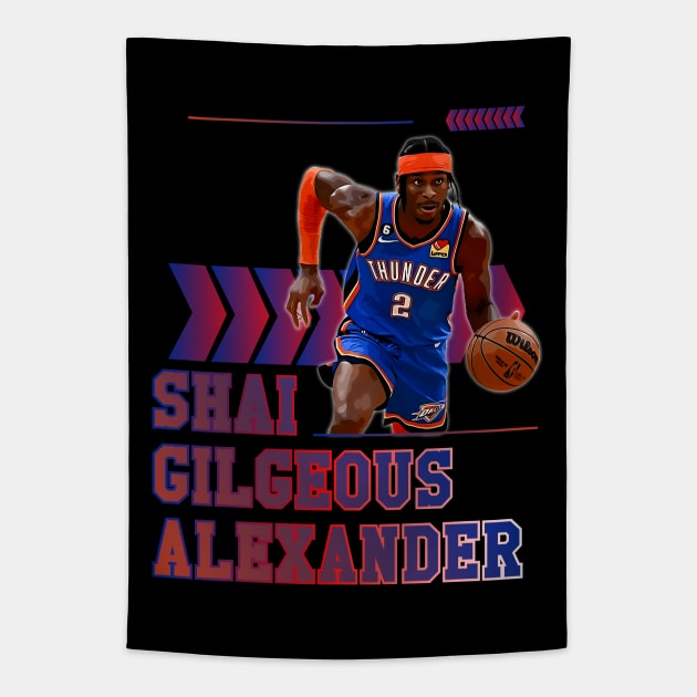 Shai Gilgeous Alexander | Basketball Tapestry by Aloenalone