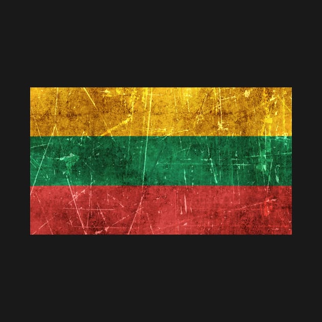 Vintage Aged and Scratched Lithuanian Flag by jeffbartels