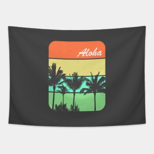 Aloha Palm Trees Hawaiian Shirt Tapestry