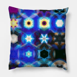 Colorful Stars, Snowflakes and Lights Pillow