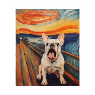 White French Bulldog The Scream Classic Paintings T-Shirt