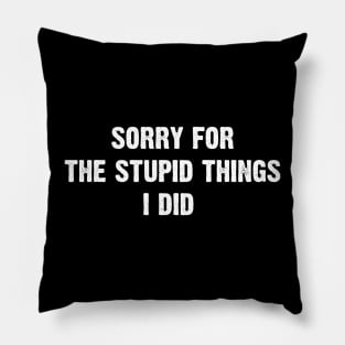 Sorry for the stupid things I did Pillow