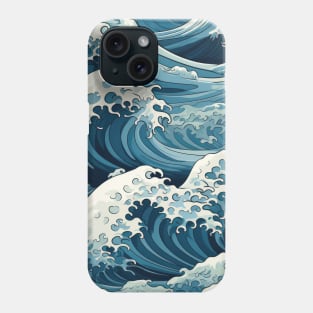 Ephemeral Crests: Hokusai Waves Reimagined Phone Case