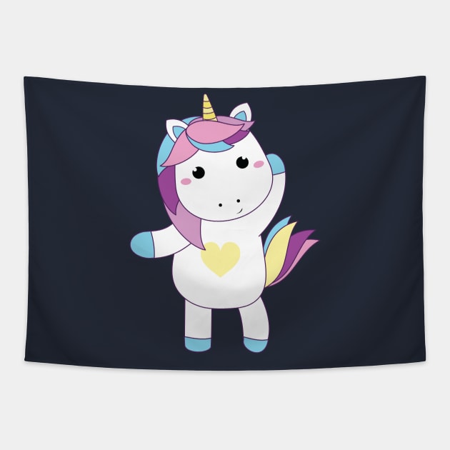 Baby unicorn model Tapestry by grafart